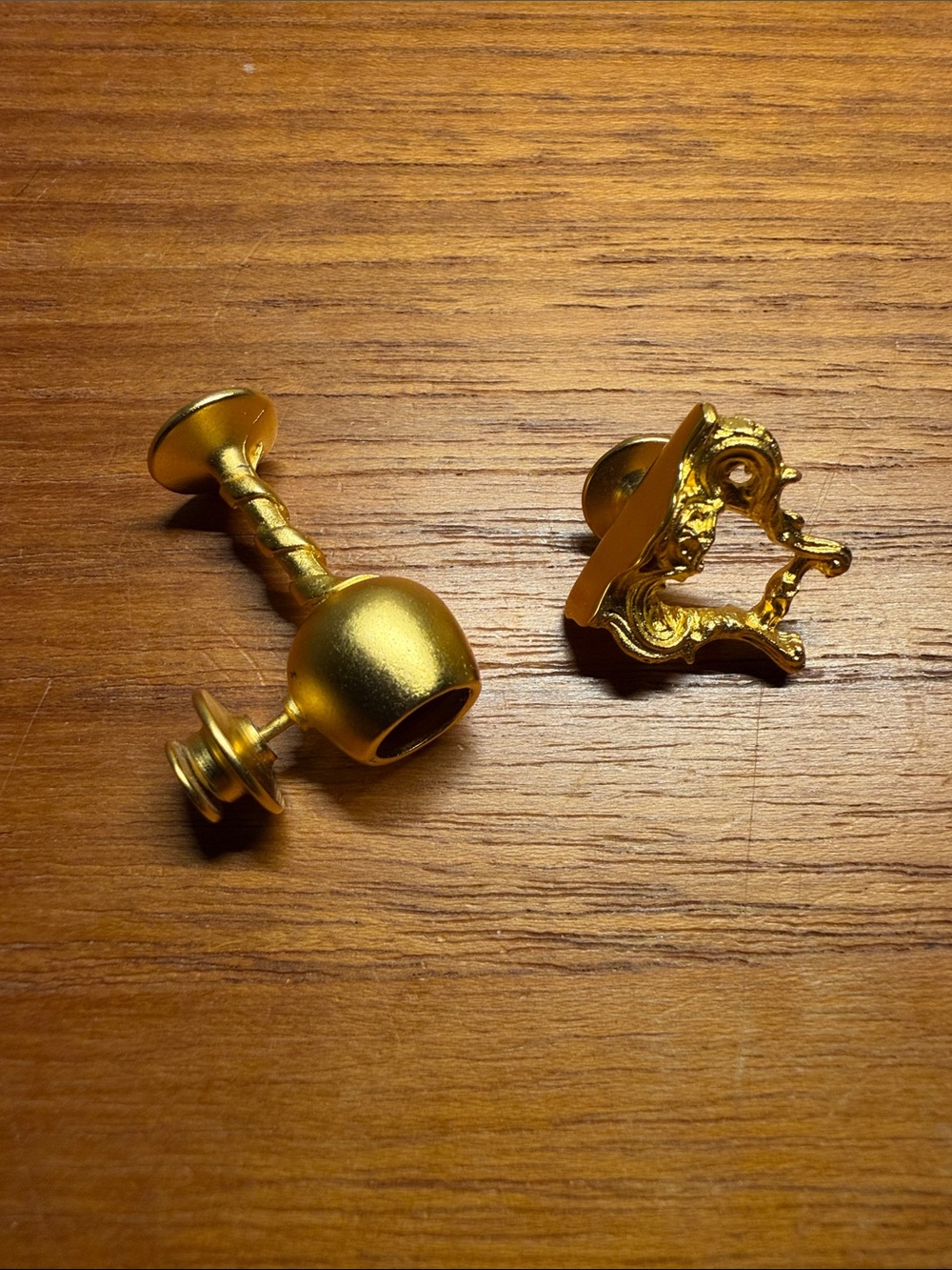 Vintage Karl Lagerfeld KL Miniature Chair & Wine Goblet Pin Set